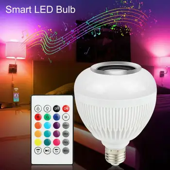E27 Bežični Bluetooth zvučnik 12 W RGB LED žarulja i Smart Svjetla šareni glazbeni žarulja led žarulje s daljinskim upravljanjem unutarnja rasvjeta