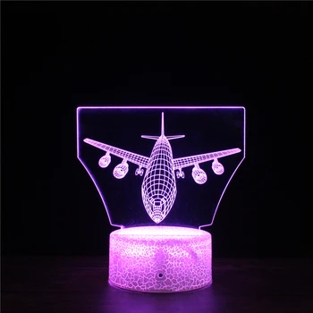 Avion F -22 akril 3D lampa avion Avion 7 promjena boje noćno svjetlo dječje darove LED USB lampe za svečani dekor Mylamp