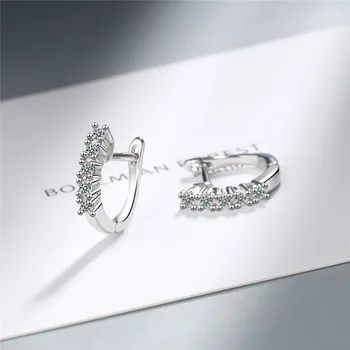 XIYANIKE 925 sterling srebra korejski moda polu-okrugle naušnice buckle jednostavna identitet gorski kristal klasični nakit ženski