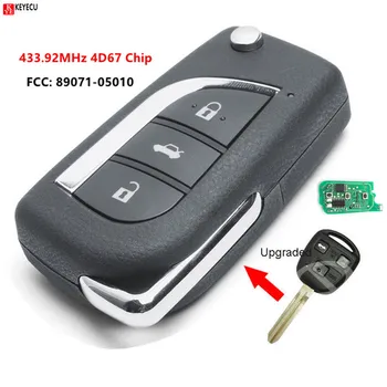 Keyecu Odlična DIY Remote Car Key Fob 433.92 MHz 4D67 Chip za Toyota Avensis 2003 2004 2005 2006 2007 2008 FCC-a: 89071-05010