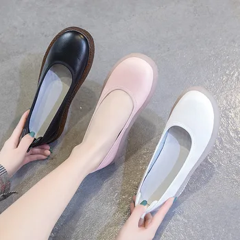 PEIPAH 2020 Brand Ženske cipele od prave kože žena skliznuti na balet stanovi ženski fine i casual čvrsta Obuća ženska nove cipele