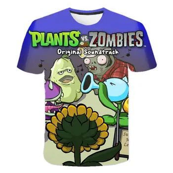 Majice i kratke hlače slobodno utakmicu dječak djevojčica odjeća nove ljetne Dječje odjeće odijelo Biljke vs zombies crtani majica i kratke hlače 2 kom./compl.