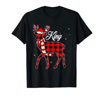 Božićno majica-muška majica-crna Пижамная košulja Family King Reindeer Pokrivač