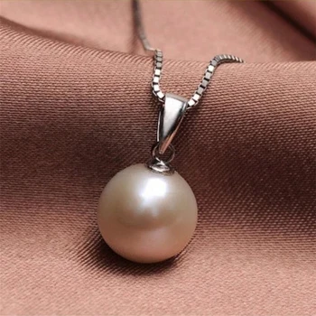 Slatkovodno biserna ogrlica srebrna pločica lanca nakit Shell Pearl WNW145
