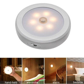 2 komada PIR detektor pokreta 6 LED svjetlo bežični baterija noćno svjetlo ormar stepenice svjetla iz slavine Sigurna svjetla za hodnik kupatilo spavaća soba