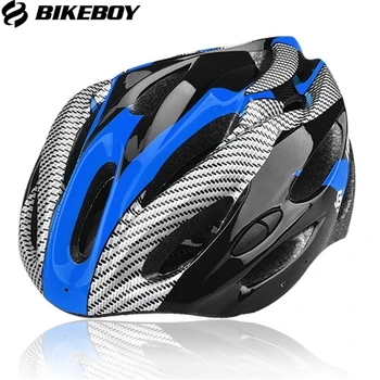 Biciklistička kaciga Bikeboy imitacija karbonskih vlakana za teške uvjete prozračna zaštita SafetyHead BikeHelmets MTB highway Bicycle Helm