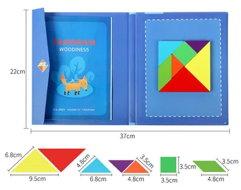 Zagonetke dječji drveni magnetska танграм puzzle putovanja igre edukativne knjige, dječje igračke, edukativne igračke