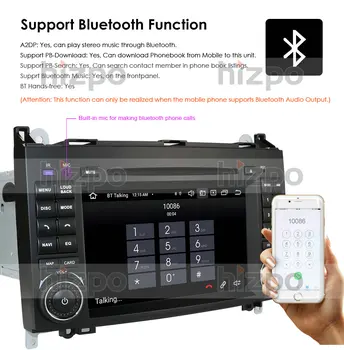 7-inčni IPS 2din Android 10 Auto GPS radio za Mercedes-Benz W906 Sprinter B200 W245 W169 W639 WIFI auto stereo multimedijski player