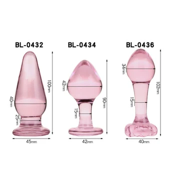 Kristalna staklena analni čep je masturbacija je seks igračke za muškarce, žene analni čep je odrasla proizvodi pink masažu prostate analni seks igračke