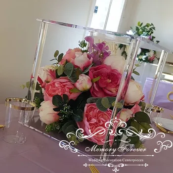 2 komada za vjenčanje nakit pozadina okvir vjenčanje središnje dijelove štand cvjetnih aranžmana prozirna zdjela Crystal torta stajati svijećnjak