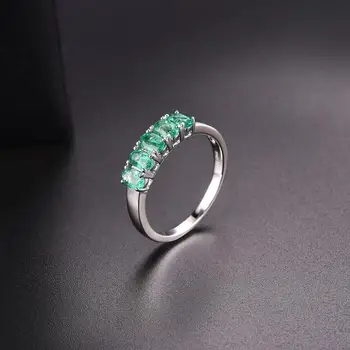Prirodni Dragi Smaragd 925 Srebrni Prsten 1,06 Karat Prirodni Smaragd Ovalnog Rez Jubilarni Vjenčano Prstenje Kvalitetan Nakit