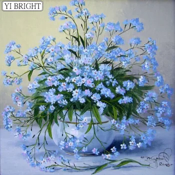5D DIY puni kvadratnom Dijamant slikarstvo križićima plavi cvijet 3D Dijamant vez gorski kristal mozaik uređenje doma poklon