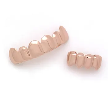 LuReen Punk Gold Teeth Grillz For Women Men Metal Top Bottom Dental Grills Tooth Caps Halloween Party Body Jewelry Poklon