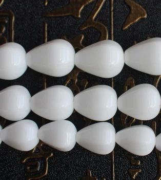 Bijeli porculan Agatha bregastom vratilu oblik kapljice vode perle od 15 inča ,prodaja na Veliko za DIY nakit i Besplatna dostava !