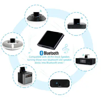Wirelesss Bluetooth 30 Pin Audio Adapter Mini 30pin glazbeni prijamnik za Altec Lansing IM600 IM7 IMT325 IMT620 IMT810 T612 zvučnik