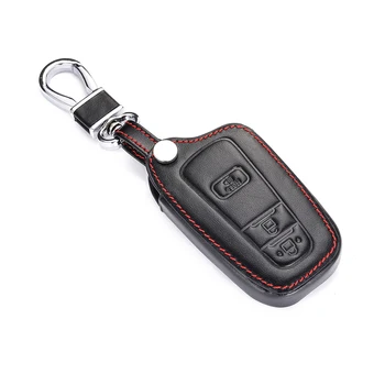 Gornji sloj kožni privjesak torbica za Toyota Camry 2017 2018 CHR Prius Corolla RAV4 Remote 2+1 gumb bez ključa Cover Zaštitnik