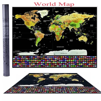42*30 cm časopis karta svijeta personalizirane Atlas turističke plakat sa zastavama zemalja