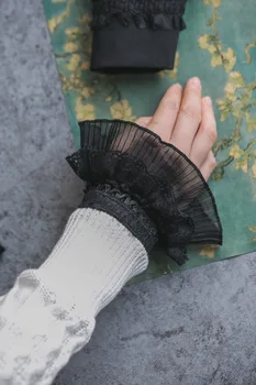 Jesen rukavice ženske pletenje ležerno univerzalna posuda čipka crna Jesen Zima ženska ruka čaša čipke pljuska veliki val posuda za ruke