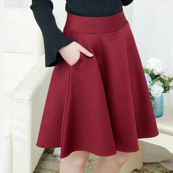 Jesen Zima Kawai Puna Trapeza Suknja Svakodnevni Korejski Harajuku Visokog Struka Mini-Suknje Elegantan Ured Lady Plus Size Suknje