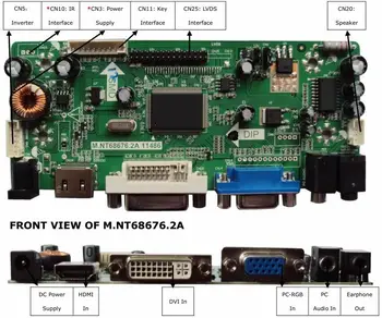 Yqwsyxl Control Board Monitor Kit for B140XW01 V0 B140XW01 V2 HDMI + DVI + VGA LCD LED screen Board Controller Driver