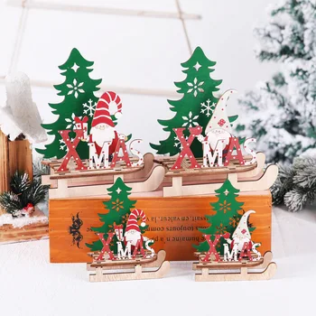 S / L Božić za HomeTree ukras Djed Mraz ski privjesak drvene Навидад Nova godina 2021 Božićno drvce ukrasima Božićni poklon