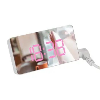 LED Mirror Alarm Clock the dolby Digital Table Clock Wake Up Light Electronic Large Time Temperature Display Home Decoration Clocks