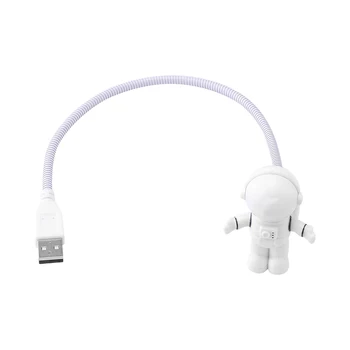 Mini-lampe za USB slušalica za prijenosno računalo laptop bijela prijenosni kozmonaut astronaut LED Night Light podesivi