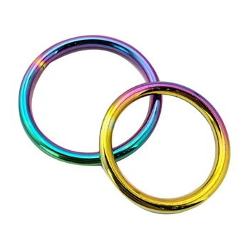 Rainbow muški loptu mošnja nosila šarene metalni penis dvorac prsten iz slavine povezivanje suzdržanost odgađanje ejakulacije BDSM seks-igračke za muškarce