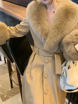 2020 novi jesen i zima su uvezene овечья koža ветровка ženska dugačka moda Fox kose ovratnik zona tanki kaput