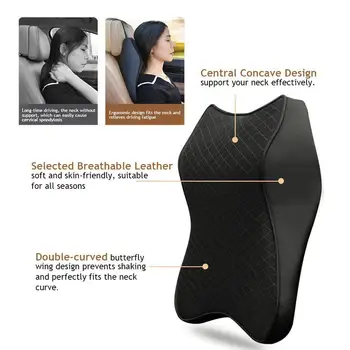 Naslon za glavu sjedala zračni jastuk za opuštanje vrata 3D Memory Foam Head Rest Auto Headrest Pillow Travel Jastuk za Vrat Support Holder Seat Pillow