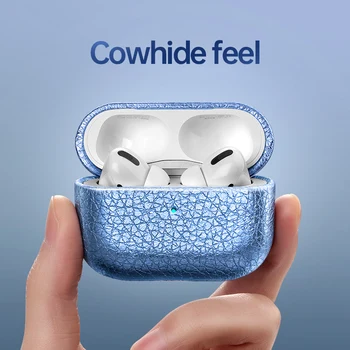 SanCore prirodna koža AirPods Pro Case AirPods 1 2 3 Case Apple Bluetooth slušalice dodatna oprema koža liči uzorak štavljena goveđa koža
