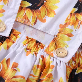 Dijete infant girl suncokret body ljeto vrećice naslon kombinezon odijevanje odjeće slatka kombinezon 0-24 m
