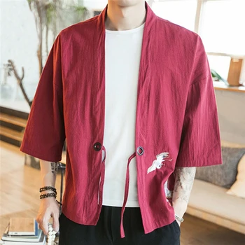 Vez muškarci japanski юката kaput jakna kimona odjeća pamuk vintage retro slobodni top moda plus veličina M-5XL 904-832
