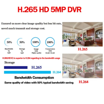 H. 265 + Motion Detection Capture AHD TVI CVI XVI. CVBS IP 6 u 1 5MP 5M-N 8CH CCTV Video Rekorder DVR NVR za sigurnost sustava CCTV