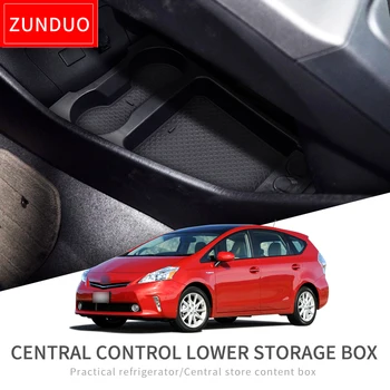 ZUNDUO Car Central console Box storage for Toyota Prius Zvw30 35 2009 ~ Prius30 Interior Accessories Box Coin storage BLACK