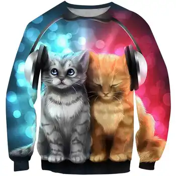2020 novi slatka mačka veste za djevojaka 3D tiskanih dječje Majica za dječake casual pulover s kapuljačom Dječja odjeća