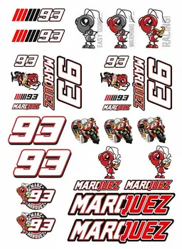 Neodređena oznaka odgovara za Marc Marquez 93 MotoGP veliki sudarač skup laminirane prozor naljepnica motocikl
