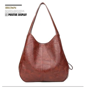 Vintage ženska torba od umjetne kože dizajnersku torbu preko ramena za žene velikog kapaciteta ženske ručne torbe