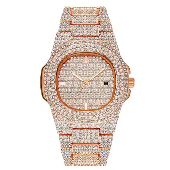 Kalendar zlatni sat muški luksuzni brand Diamond mens najbolji brand luksuznih Ledeni Out muški quartz hip-hop sat relogio masculino