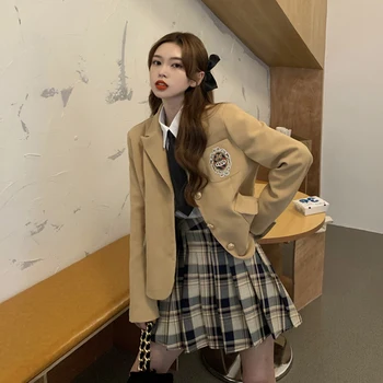 Novi korejski stil koledž stil jaknu, trendy jaknu, studentski stil ženski zimski šivana jaknu, odijelo blazer