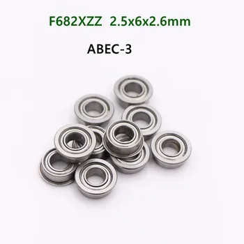 100 kom./lot ABEC-3 F682XZZ prirubnice ležaj F682X -2Z LF-625ZZ 2.5x6x2.6 minijaturne prirubnicom kugličnih ležajeva 2.5*6*2.6 mm