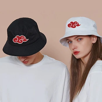 Crveni Oblak logo tiskanih godišnje šešir žene muškarci Panama kantu poklopac dizajn stana vizir Ribar šešir Naruto Акацуки anime šešir Sunca