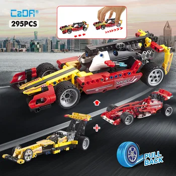 Cada Technical speed Champion Formula racing Katapult Pull Back car building blocks city Technology serije toys for kids