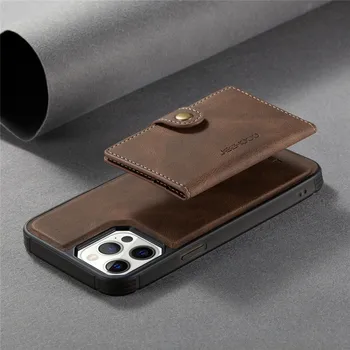 Magnetni kožni novčanik flip torbica za iPhone 12 Pro Max 11 X XS XR SE 2020 7 8 Plus torbica-držač kartica 2 u 1 izmjenjivi stražnji poklopac