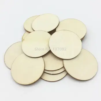 50шт 50mm prazan nedovršena drveni krug novčić diskovi, ovjes okrugle drvene diskovi nakit za svečane zanatskih suvenira