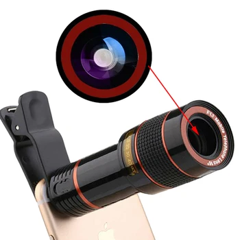 12x HD Zoom Phone Telescope Zoom Optic Objektiv Monocular Mobile Cell MINI Scope Camera Clip za Iphone, Samsung, HTC, Huawei, LG Xiaomi