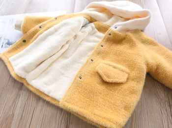 Dječje patchwork jakna girl simulira норковое vune kaput debljine