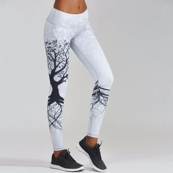 Yuerlian 8%Spandex Digital Branch Print High Waist Fittness Legging Exercise Women Joga Tights Vježba Jogging Sweatpants