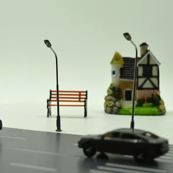 Željeznički vlak lampa ulični svjetlo 1:100 skala diorama bandera pijesak stol arhitektura zgrada krajolik vrt Декроация 30шт