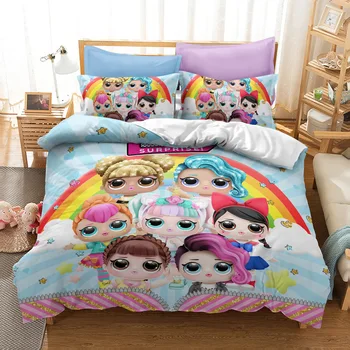 Noćenje LOL iznenađenje lutke Dunja dječji kompleti posteljina anime poliester blag i 3pcs djevojke djeca deka skup